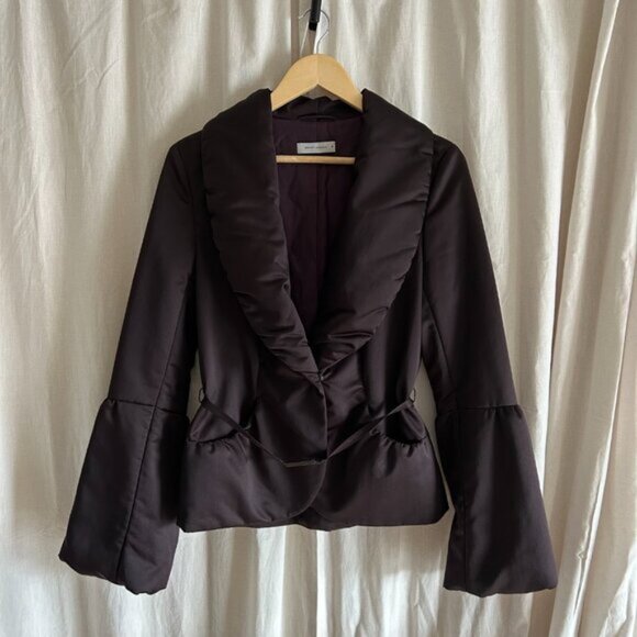 René Lezard Puff Purple Satin Blazer 38 - Picture 4 of 14